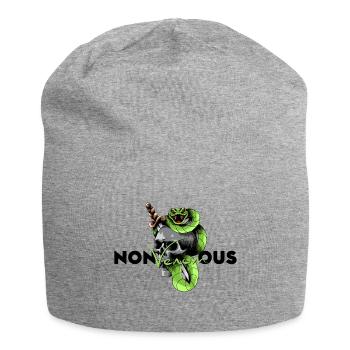 Skull with snake - Jersey Beanie - heather grey - Front