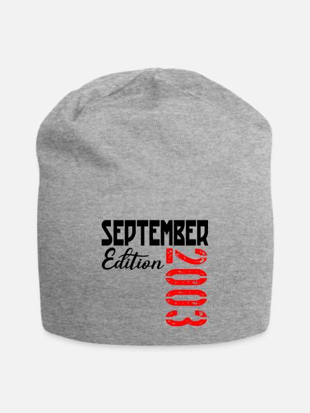 23. Geburtstag September 2003 - Jersey-Beanie - Grau meliert