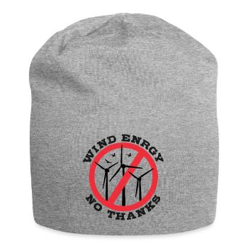 Wind Energy No Thanks, No to Wind Power - Jersey Beanie - heather grey - Front