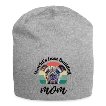LA MEILLEURE MAMAN BOULEDOGUE DU MONDE ... Chien Chien Bulldog - Bonnet en jersey - gris chiné - Devant