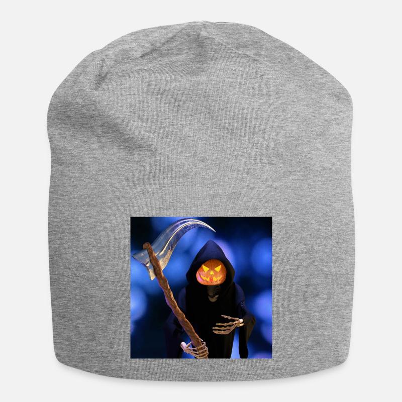 Der Sensenmann zu Halloween - Jersey-Beanie - Grau meliert
