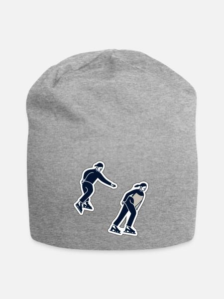 Eislaufen - Jersey-Beanie - Grau meliert
