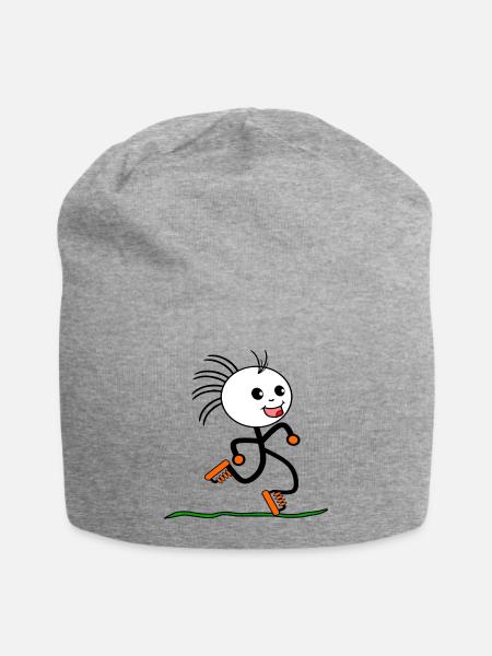Strichmännchen Laufen SPORT RUNNING LÄUFER - Jersey-Beanie - Grau meliert