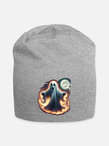 Halloween Ghost - Printflow - Jersey-Beanie - Grau meliert