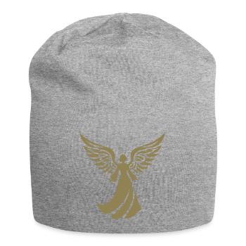 engel silhouette weihnachten heiligenschein - Jersey-Beanie - Grau meliert - Vorne