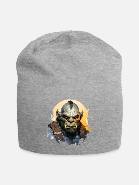 Ork Anführer Fantasy RPG Shirt - Jersey-Beanie - Grau meliert