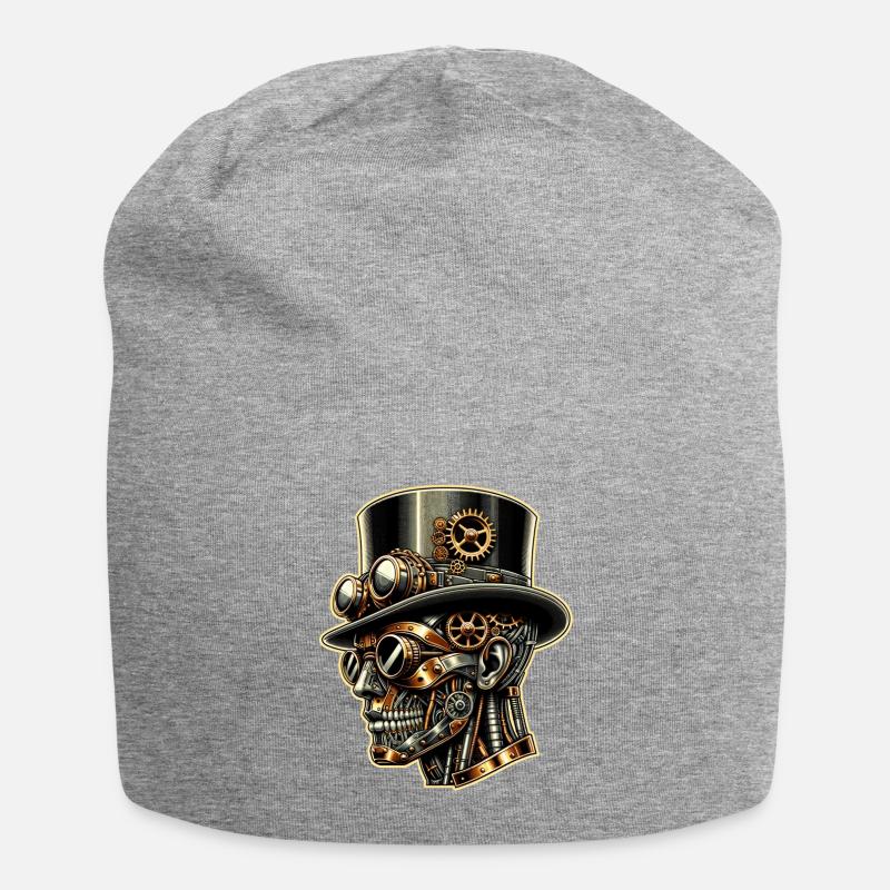 Portrait de Robot Steampunk élégant - Bonnet en jersey - gris chiné