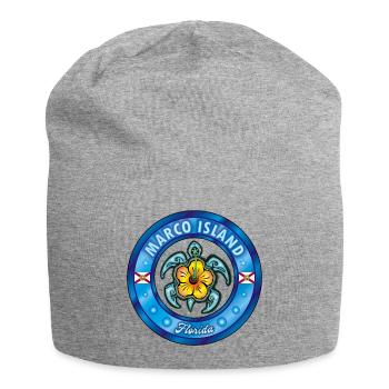 Marco Island Floride tortue de mer hibiscus - Bonnet en jersey - gris chiné - Devant