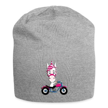MOTORRAD - BIKER - EINHORN - Jersey-Beanie - Grau meliert - Vorne