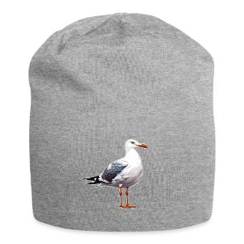 Seagull / Animal / Harbour / Bird / Sea / Water - Jersey Beanie - heather grey - Front