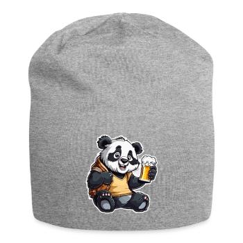 Panda / Animal / Zoo / Bamboo / Wild / Childlike - Jersey Beanie - heather grey - Front
