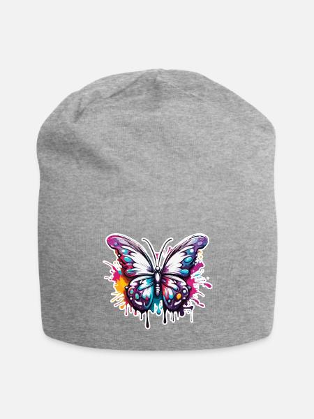 Schmetterling / Tier / Insekt / fliegen / Sommer - Jersey-Beanie - Grau meliert