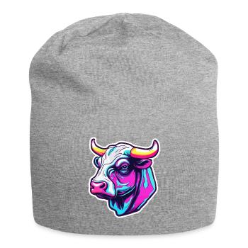 Taureau / Taureau / Animal / Cornes / Tauromachie - Bonnet en jersey - gris chiné - Devant