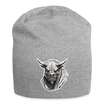 Taureau / Taureau / Animal / Cornes / Tauromachie - Bonnet en jersey - gris chiné - Devant