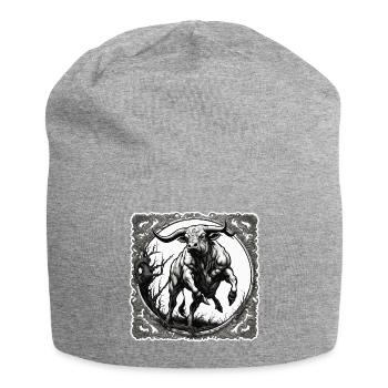 Taureau / Taureau / Animal / Cornes / Tauromachie - Bonnet en jersey - gris chiné - Devant