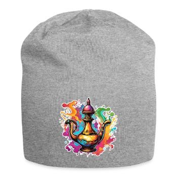 Wunderlampe / Wünsche /Orient / Wunder / Genie - Jersey-Beanie - Grau meliert - Vorne