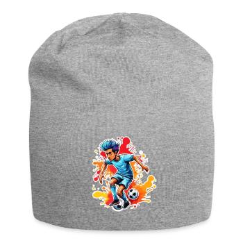 Fußballer / Fußball / Spielfeld / Mannschaft - Jersey-Beanie - Grau meliert - Vorne