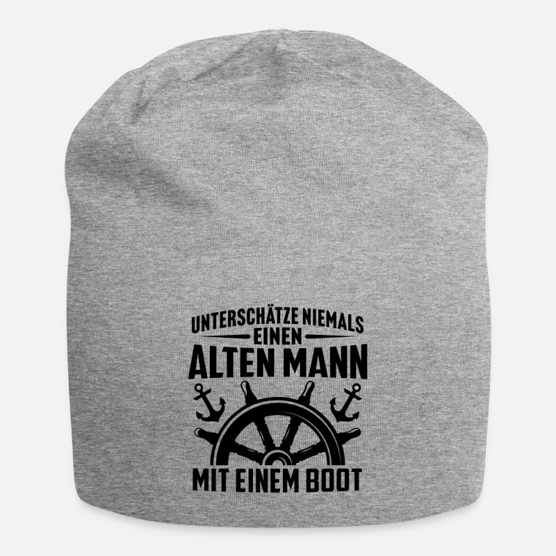 alten mann mit einem boot bootfahren - Jersey-Beanie - Grau meliert