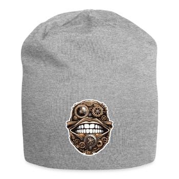 Bouche / Lèvres / Dents / Langue / Sourire / Baiser - Bonnet en jersey - gris chiné - Devant