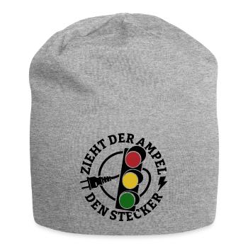 Zieht der Ampel den Stecker - Spruch - Jersey-Beanie - Grau meliert - Vorne