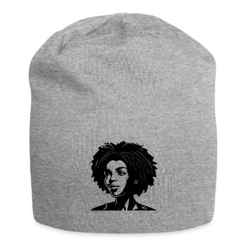 Beautiful Black Woman Illustration - Jersey-Beanie - Grau meliert - Vorne