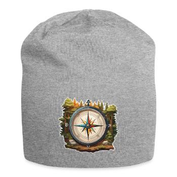 Boussole / Direction cardinale / Voyage / Survie - Bonnet en jersey - gris chiné - Devant