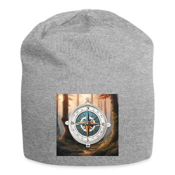 Boussole / Direction cardinale / Voyage / Survie - Bonnet en jersey - gris chiné - Devant