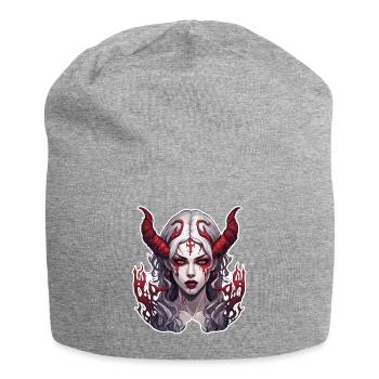 teuflische Frau / blut / Gothic / Heavy Metal - Jersey-Beanie - Grau meliert - Vorne
