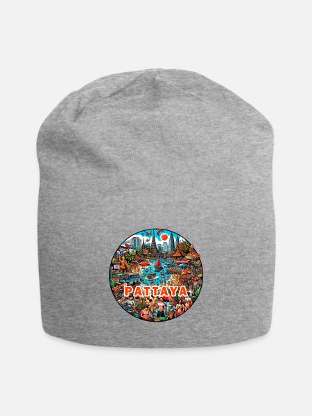 Pattaya Thailand Design - Jersey-Beanie - Grau meliert
