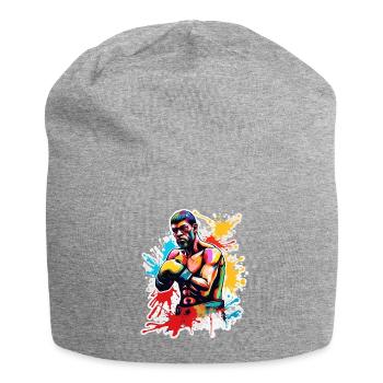 Boxer / Sport / Kampf / Arena / Boxring / Fäuste - Jersey-Beanie - Grau meliert - Vorne