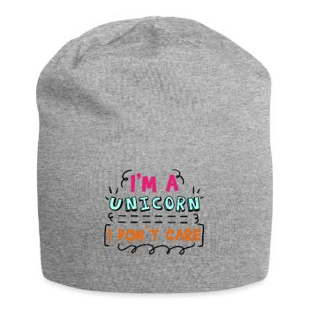 Je ne me soucie pas de la déclaration - Bonnet en jersey - gris chiné - Devant