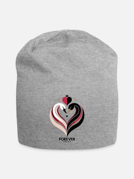 Schwanenherz Forever Yours Love - Jersey-Beanie - Grau meliert