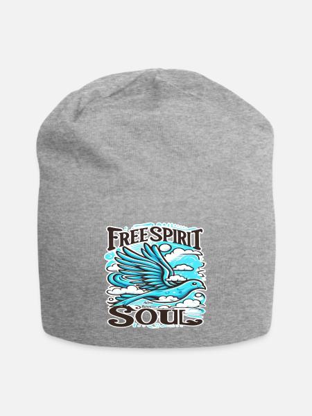 Erstaunlicher Himmelsvogel mit freiem Geist und Seele - Jersey-Beanie - Grau meliert