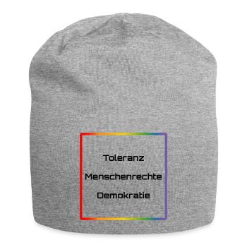 Regenbogen Toleranz Menschenrechte Demokratie - Jersey-Beanie - Grau meliert - Vorne