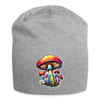 Mushroom / Mushroom / Meadow / Forest / Goa / Psy - Jersey Beanie - heather grey - Front