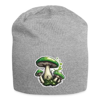 Mushroom / Mushroom / Meadow / Forest / Goa / Psy - Jersey Beanie - heather grey - Front