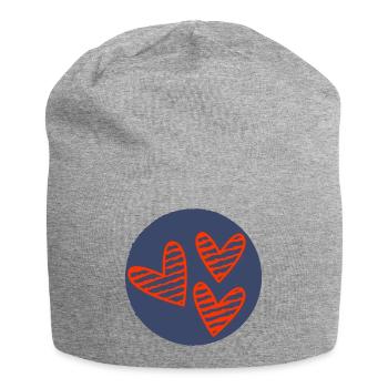 HERZ. HERZ. VALENTINSTAG. LIEBE. LIEBE. PAAR. - Jersey-Beanie - Grau meliert - Vorne