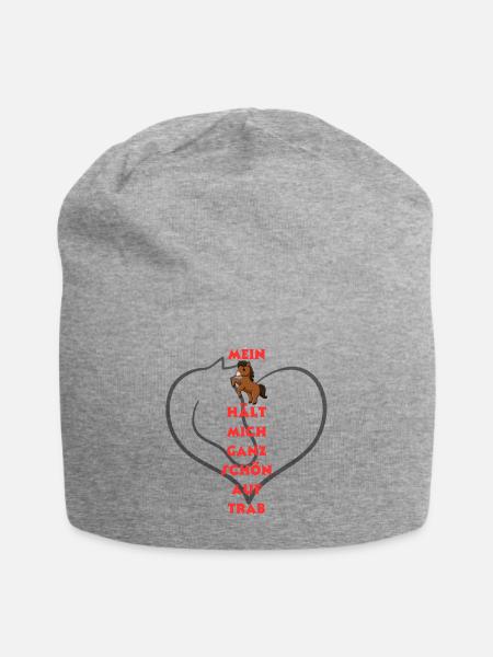 Mein Pferd hält mich ganz schön auf Trab - Jersey-Beanie - Grau meliert