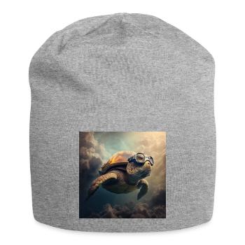 Fliegende Schildkröte - Jersey-Beanie - Grau meliert - Vorne