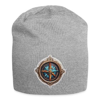 Boussole / Direction cardinale / Voyage / Survie - Bonnet en jersey - gris chiné - Devant