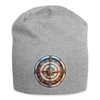 Boussole / Direction cardinale / Voyage / Survie - Bonnet en jersey - gris chiné - Devant