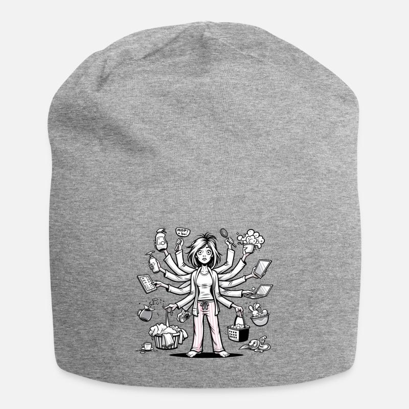 Maman multitâche - Bonnet en jersey - gris chiné