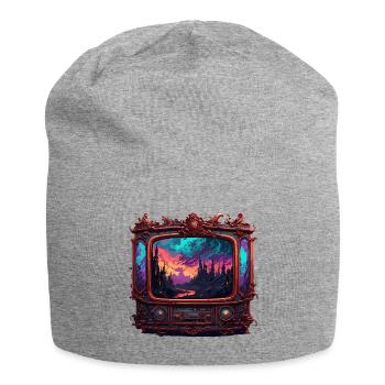TV / Television / Analogue / Tube TV / Retro - Jersey Beanie - heather grey - Front