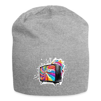 TV / Television / Analogue / Tube TV / Retro - Jersey Beanie - heather grey - Front