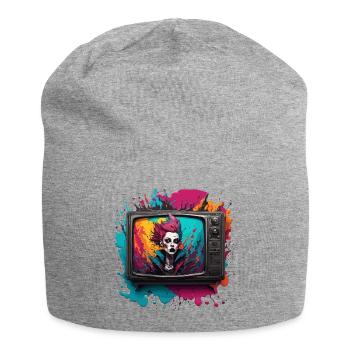 TV / Television / Analogue / Tube TV / Retro - Jersey Beanie - heather grey - Front