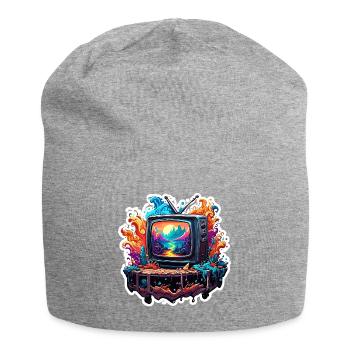 TV / Television / Analogue / Tube TV / Retro - Jersey Beanie - heather grey - Front