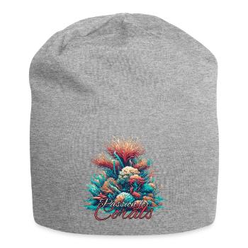 Leidenschaft für Korallen Geschenk - Jersey-Beanie - Grau meliert - Vorne