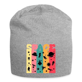 Space, Weltall, Astronaut - Jersey-Beanie - Grau meliert - Vorne