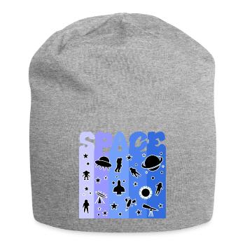 Space, Astronaut, All, Weltall - Jersey-Beanie - Grau meliert - Vorne