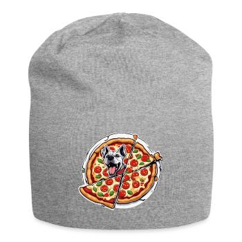 Pizza / Fast Food / Italienisch / Margherita - Jersey-Beanie - Grau meliert - Vorne